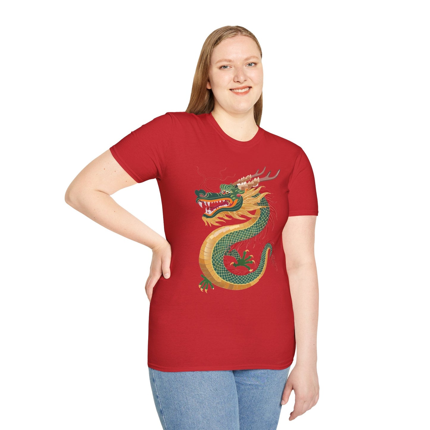 Dragon Graphic Unisex Cotton Softstyle Art Design Tee With Animals 9