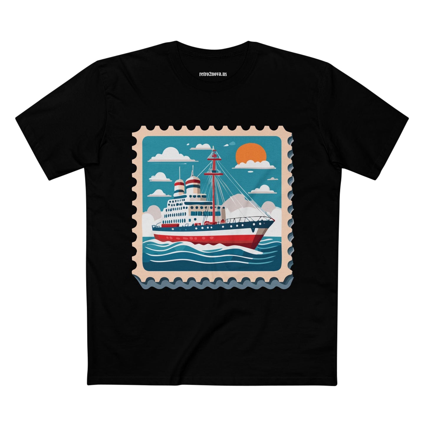 Stamp Shirt Postage Stamp Tee Unisex Premium Cotton Art Design From Retro2Nova Collection PS47