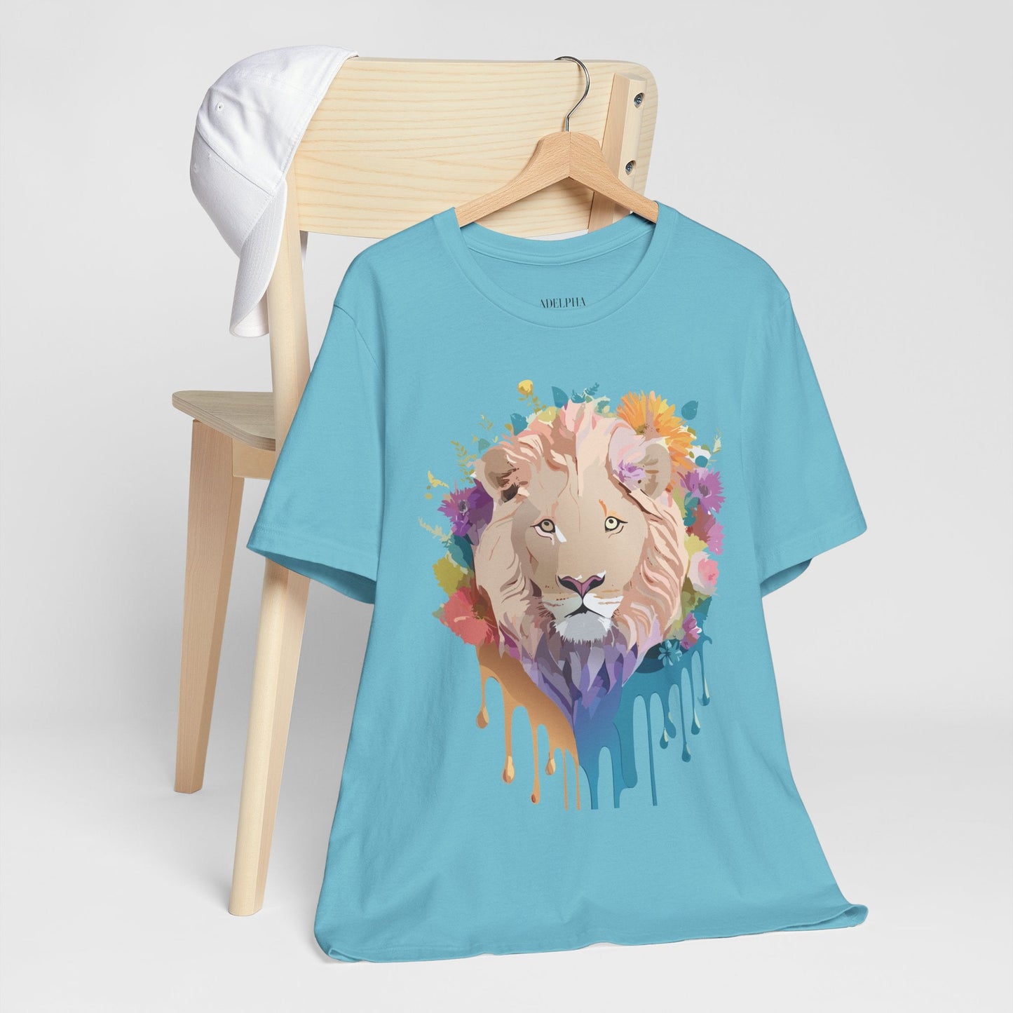 Lion Graphic Tee Unisex Short Sleeve Shirt By Adelpha Vintage Inspired Premium Artwork