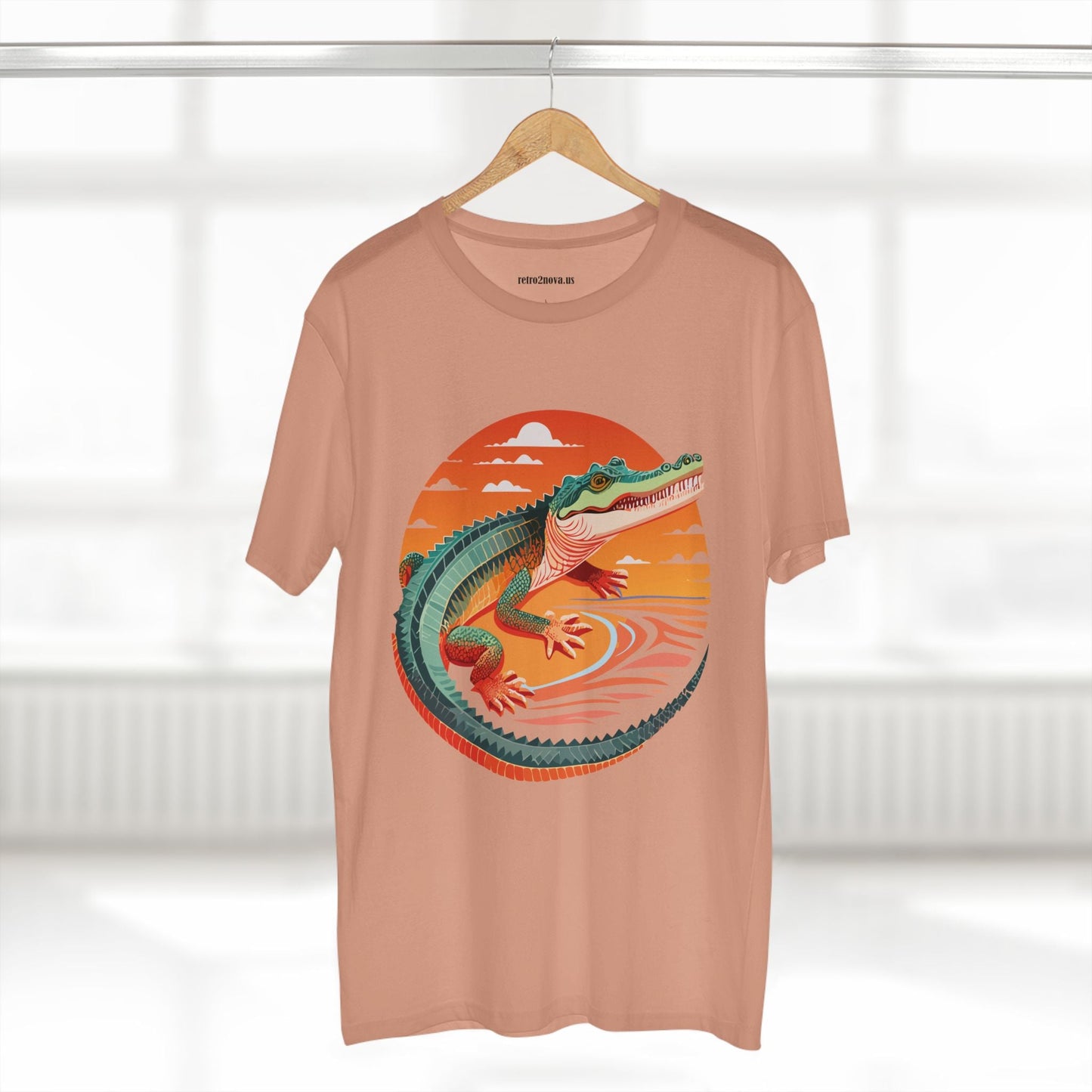 Unisex Crocodile Animal Shirt Premium Cotton Tee With Original Art Design From Retro2Nova Art Collection