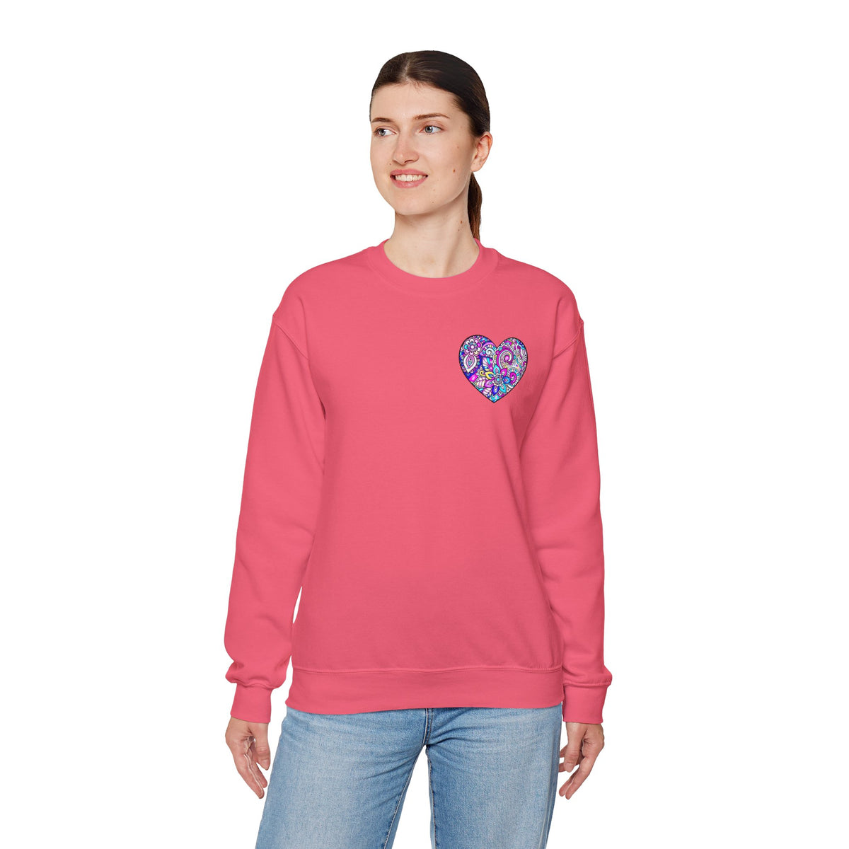 Small Heart Sweatshirt, Floral Heart Sweatshirt, Floral Love Sweatshirt, Valentine's Day Sweatshirt, Heart Floral Sweatshirt 101