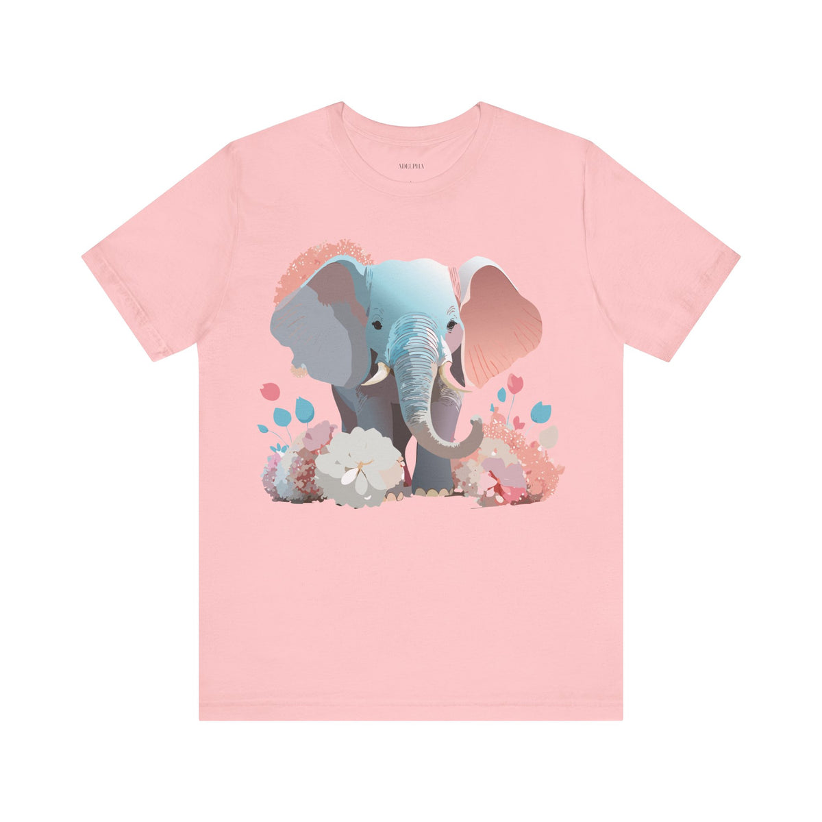 Elephant Graphic Unisex Cotton Bella+Canvas Tee with Art Animal Design e132