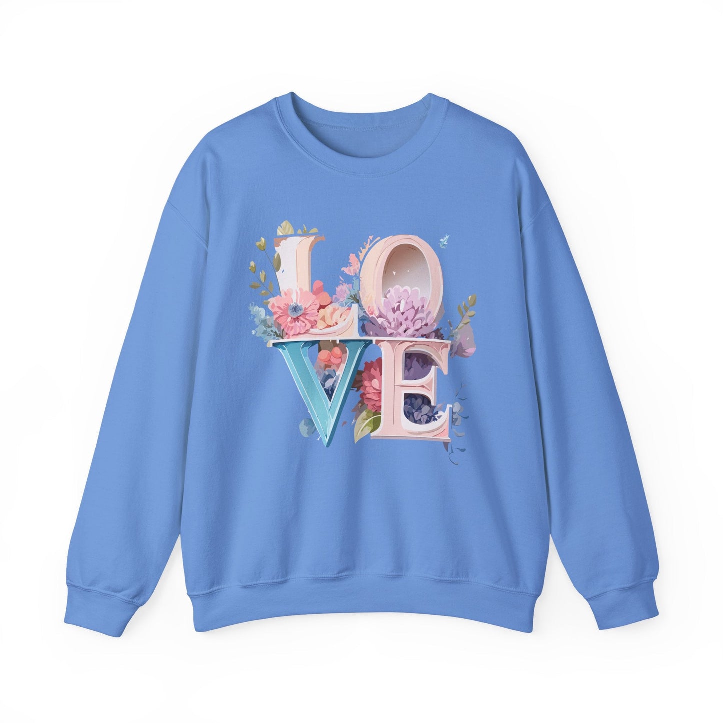 Floral Love Sweatshirt Valentines Day Sweatshirt Love Flower Unisex Crewneck Sweatshirt