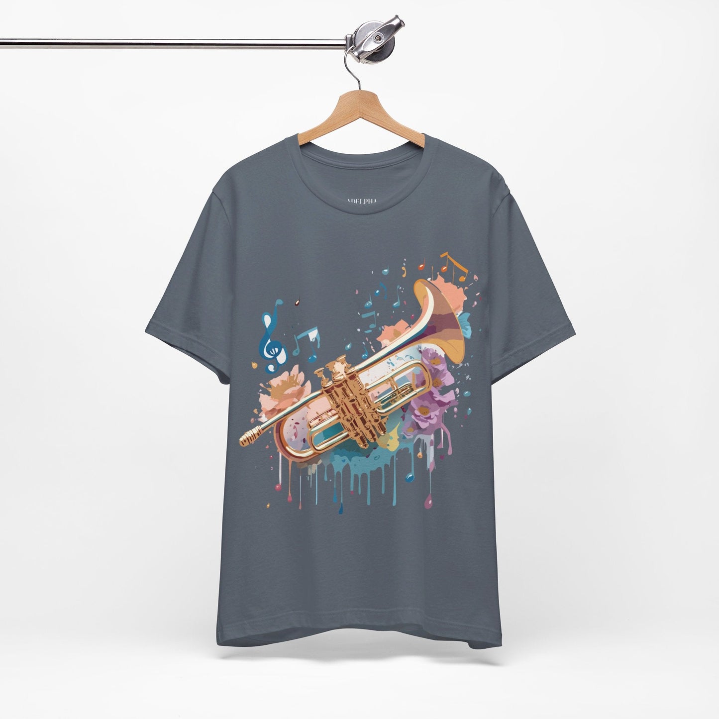 Music Graphic Unisex 100 Cotton Vintage Art with Musical Elements Tee 132