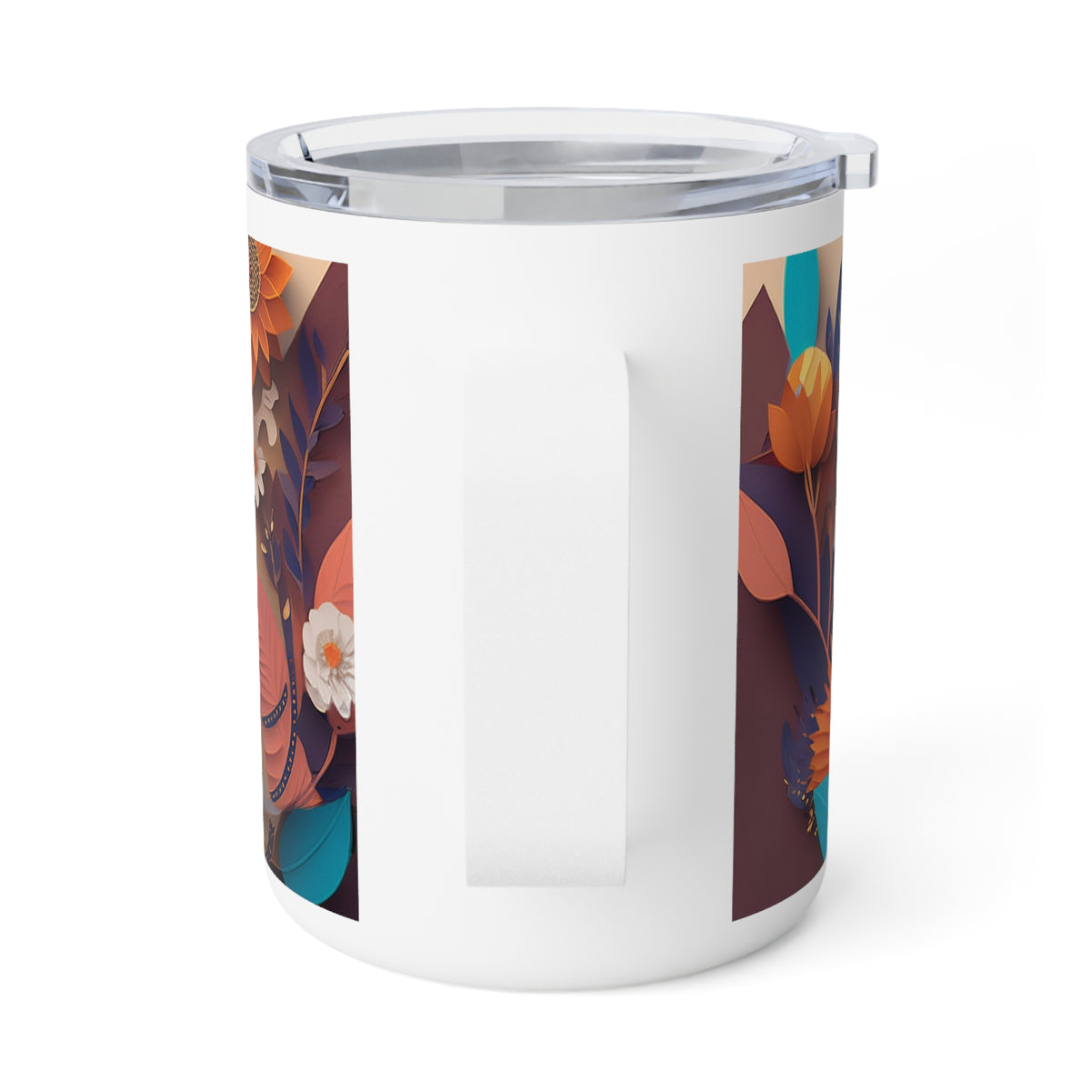 36 Art Design Insulated Coffee Mug Clear Lid 10oz Insulated Coffee Mug 10oz