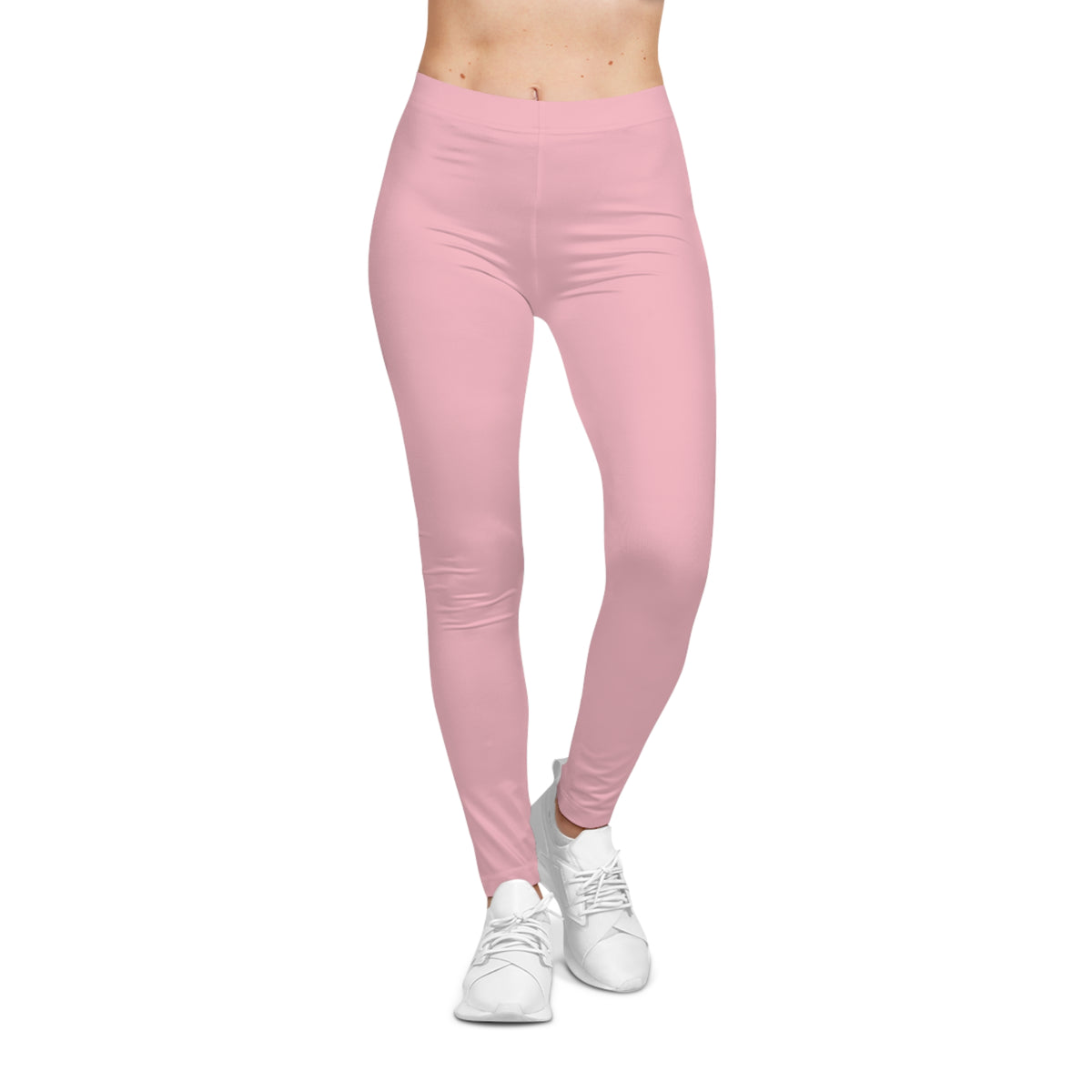 Pastel Pink Color Women's Poly-Span Casual Leggings XS-2XL