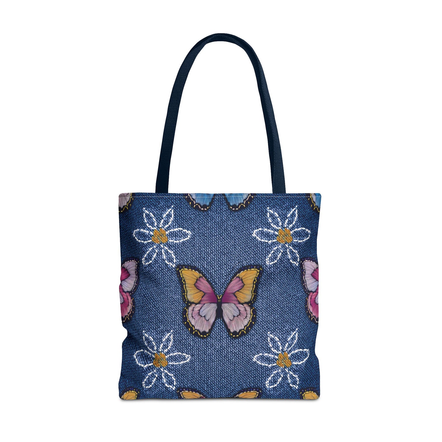 Denim Fabric Imitation Print Unisex Canvas Bag Poly Spun 3 Sizes Tote Bag 178