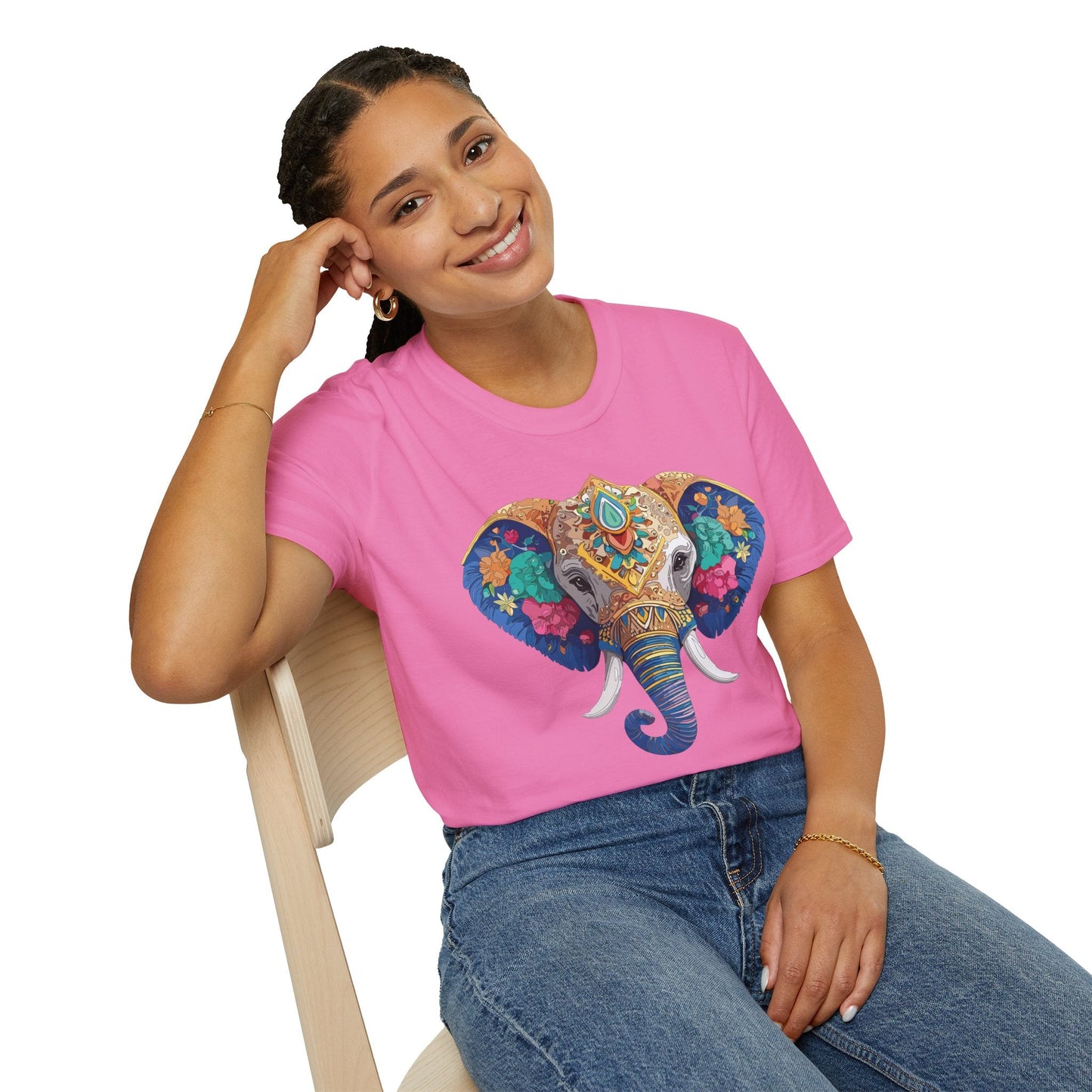 Elephant T Shirt Unisex Gildan Softstyle 64000 100 Percent Cotton Graphic Animal Tee