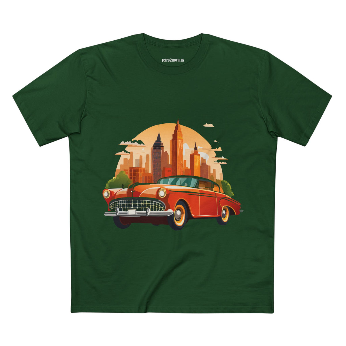 Retro Car Vintage Graphic Tee Staple Unisex 100 Cotton Tee Shirt - RC-1