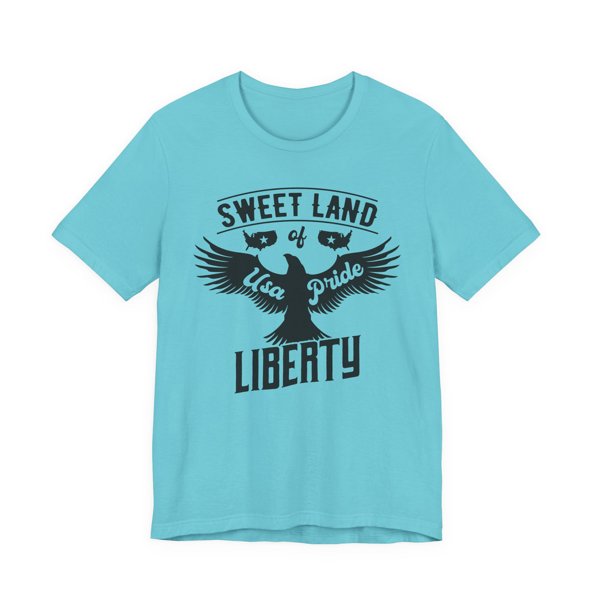 Sweet Land of Liberty eagle graphic T-Shirt USA pride typography Unisex Cotton a4