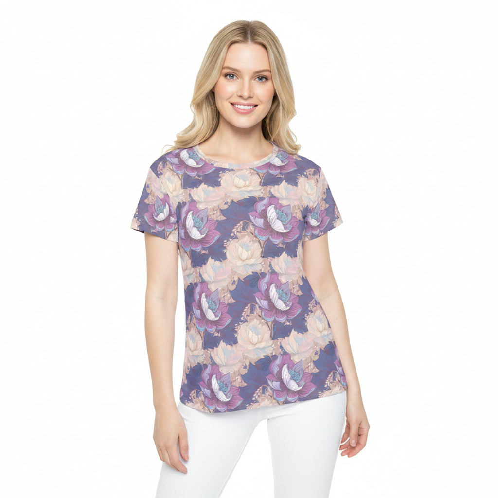 Women Poly Shirt with Floral Print F298
