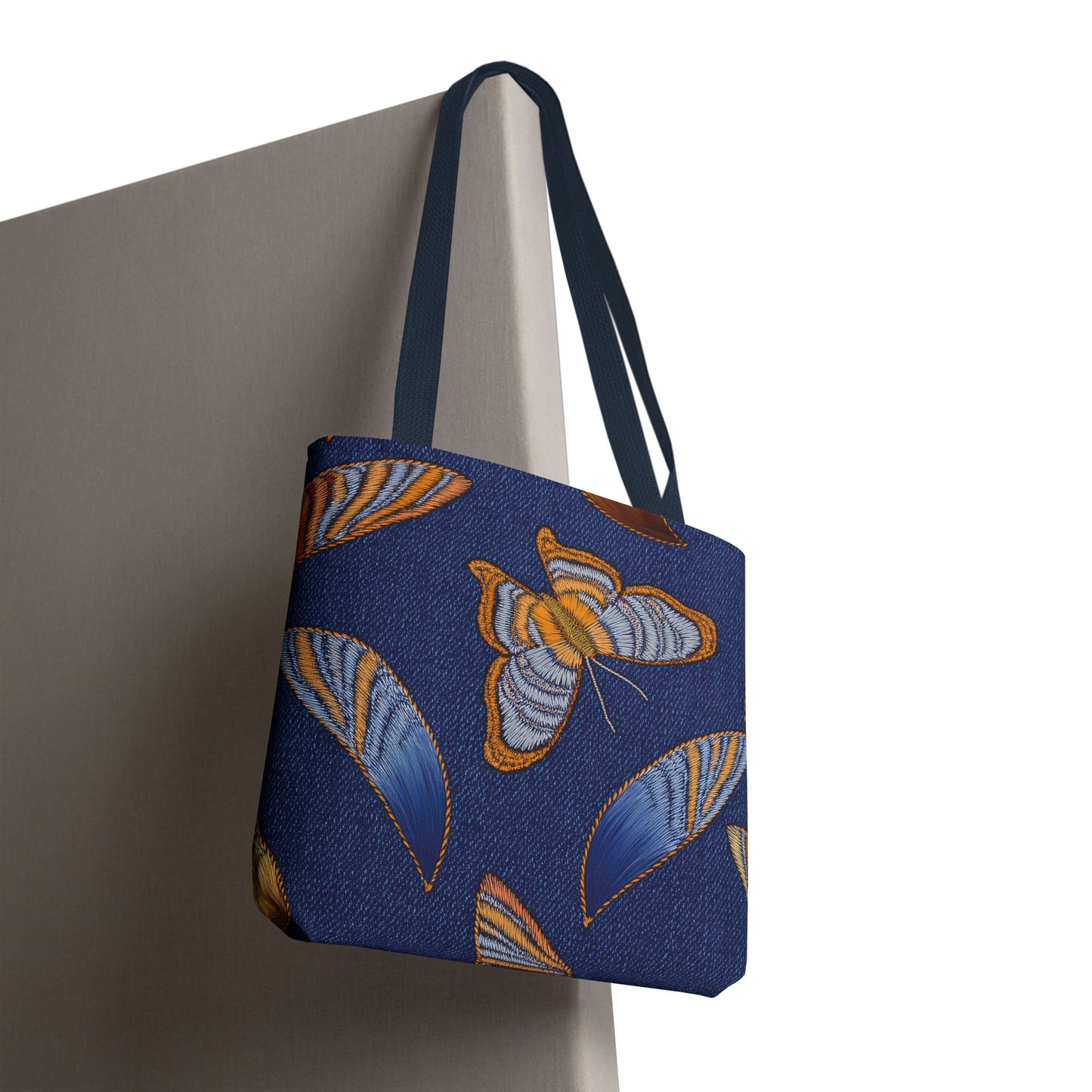 Denim Fabric Imitation Print Unisex Canvas Bag Poly Spun 3 Sizes Tote Bag 173