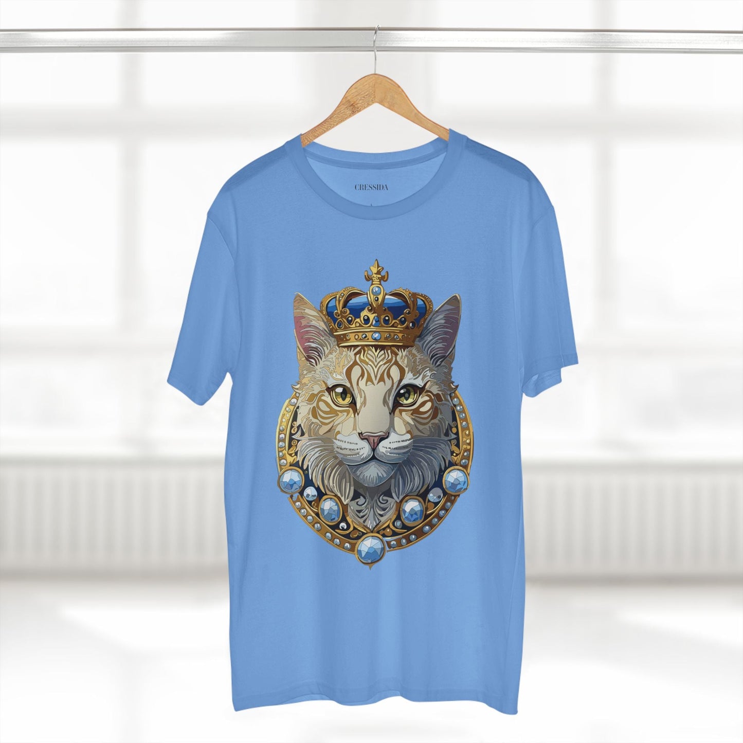 Cat Graphic Unisex 100 Cotton Tee With Unique Animal Golden Medallion Art Design 14