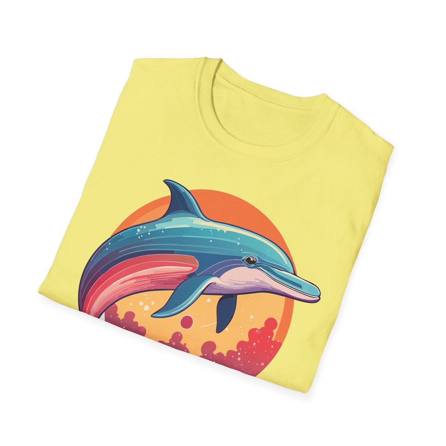 Dolphin Shirt For Unisex Adults Gildan Softstyle 64000 Ring Spun Cotton Tee Fish Tee
