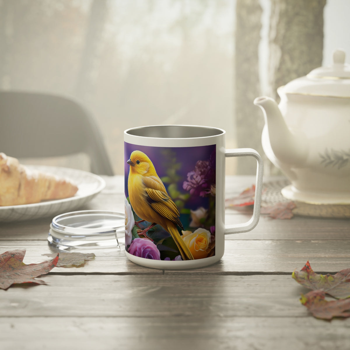 18 Art Design Insulated Coffee Mug Clear Lid 10oz Insulated Coffee Mug 10oz