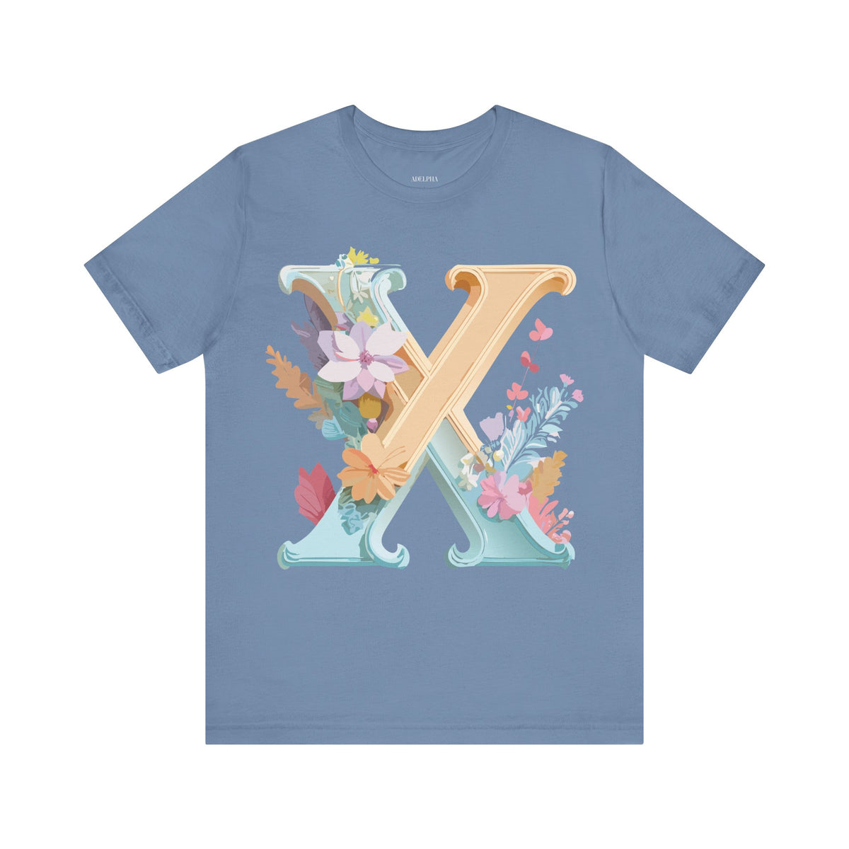 Letter X Graphic Unisex Cotton Bella+Canvas Tee with Art Letter Design