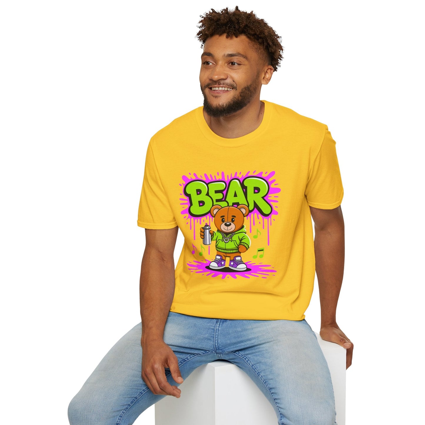 Unisex Cartoon T Shirt With Funny Animals Print Gildan Softstyle 64000 Tee Comfortable Everyday Wear