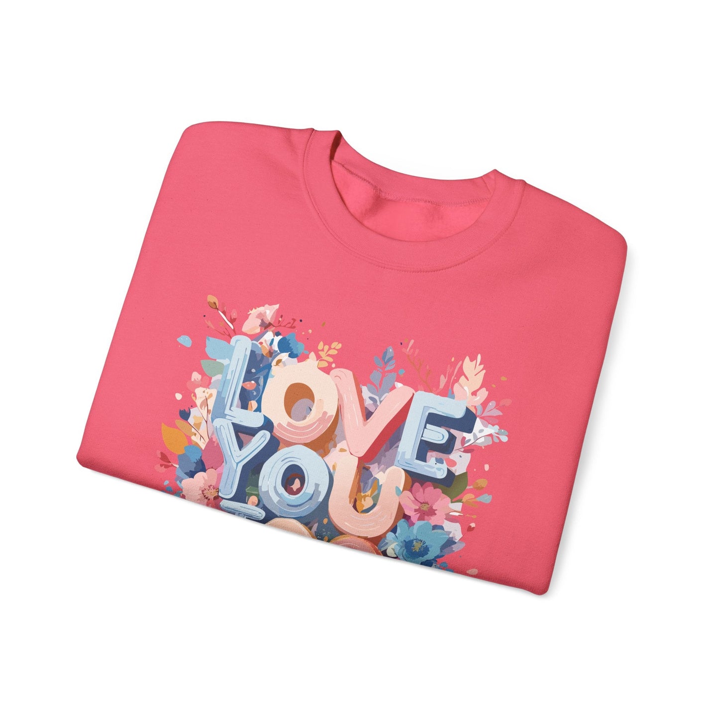Floral Love Sweatshirt Unisex Valentine Day Crewneck 50 50 Cotton Polyester Cozy Warm Heavy Blend