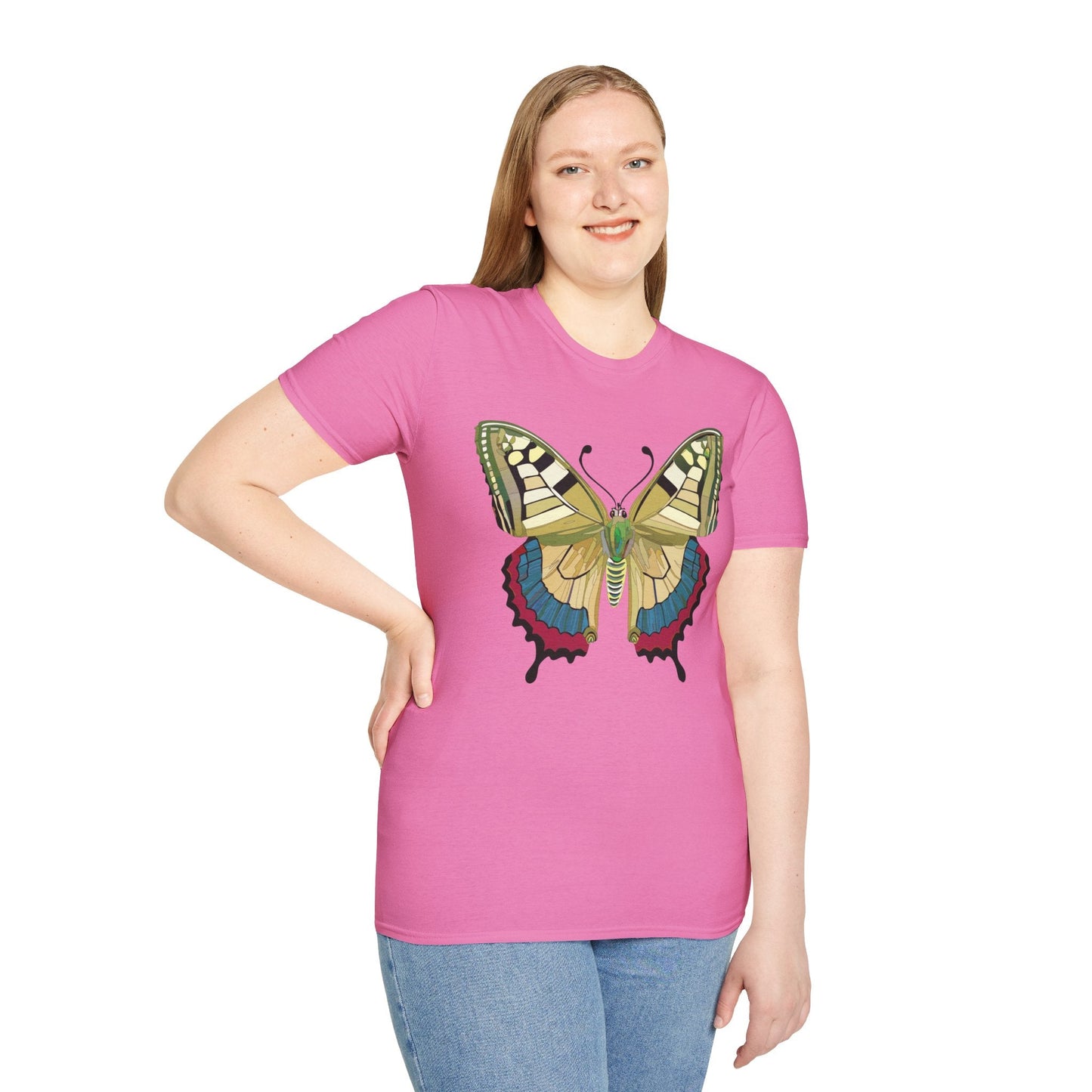 Butterfly T Shirt Unisex Monarch Design Soft Cotton Gildan 64000 Short Sleeve Tee