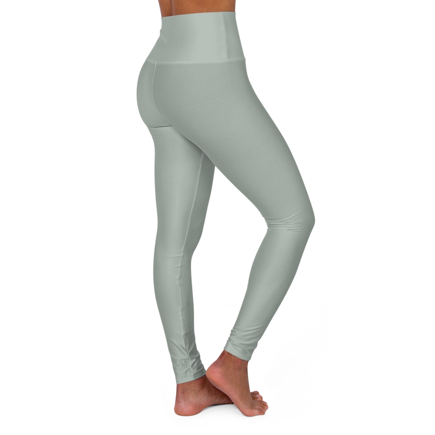 Light Ash Jade Color High-Waist Yoga Leggings Women's Seamless Poly-Span Stretchy Pants XS-2XL