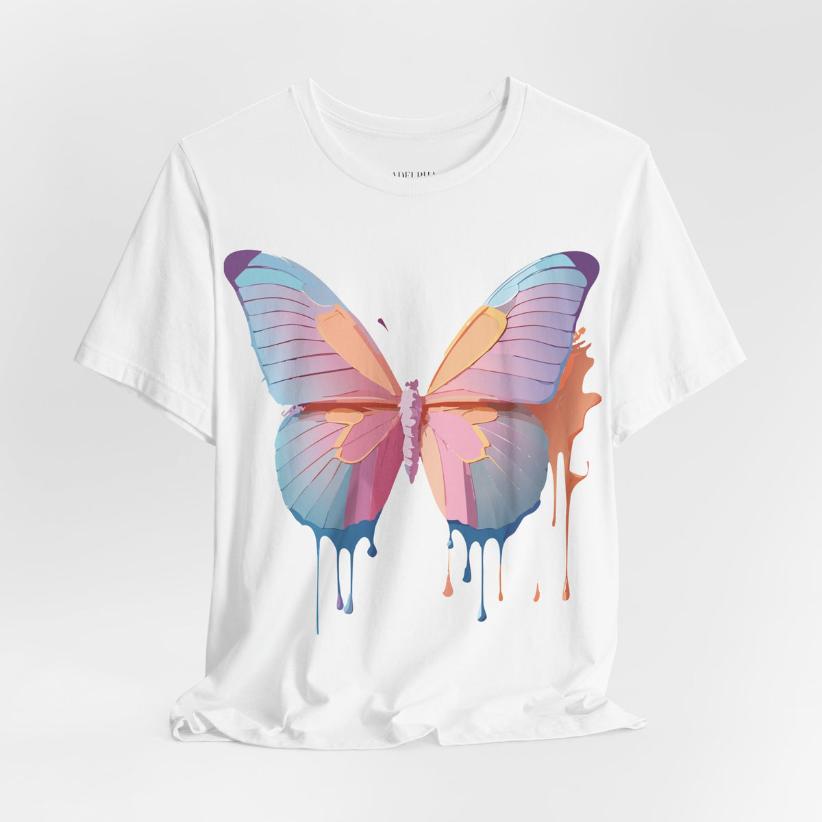 Butterfly Graphic Unisex Cotton Bella+Canvas Tee with Floral Art Design m05
