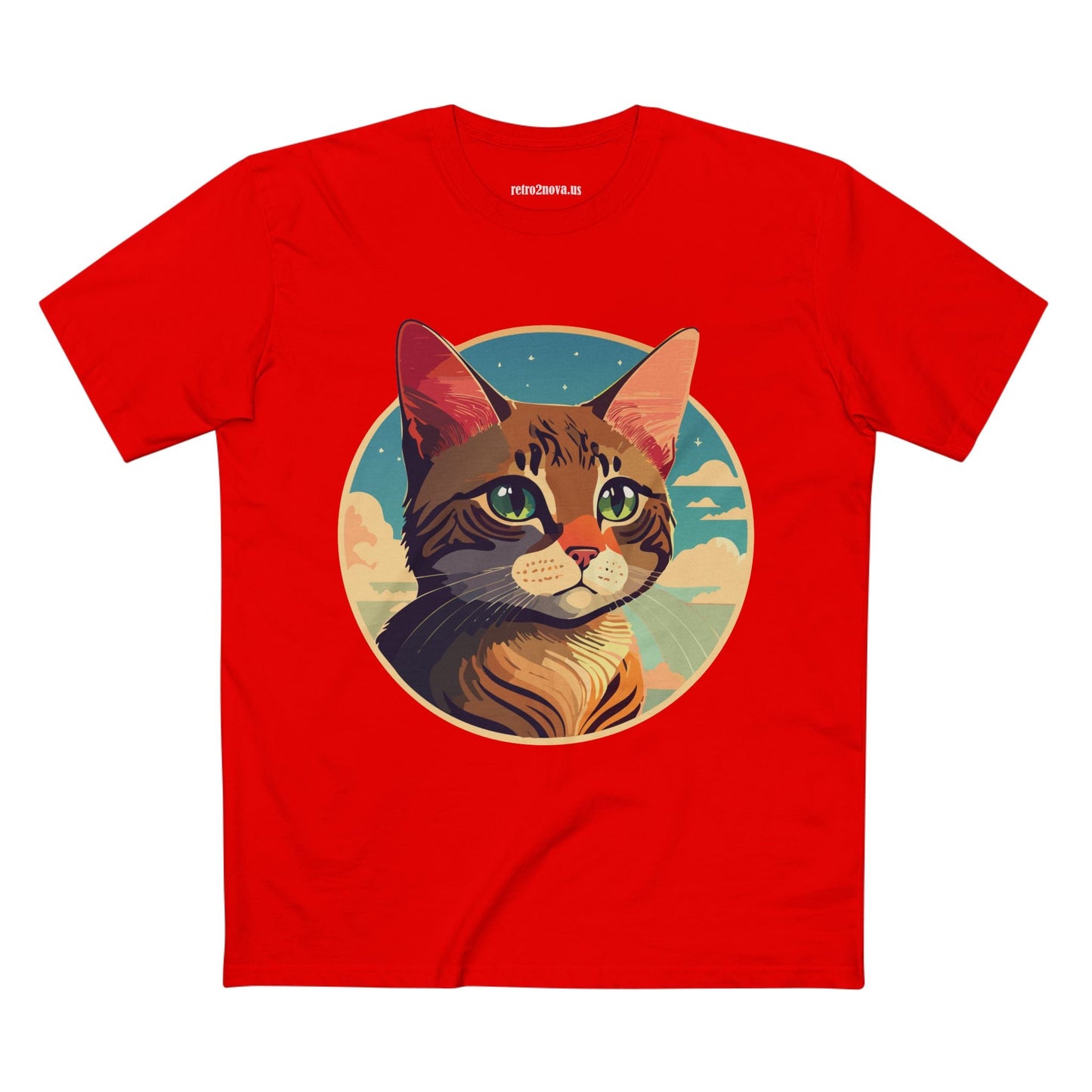 Animals Shirt Cat Design Unisex Premium Cotton Tee With Original Art From Retro2Nova Collection Exclusive Edition