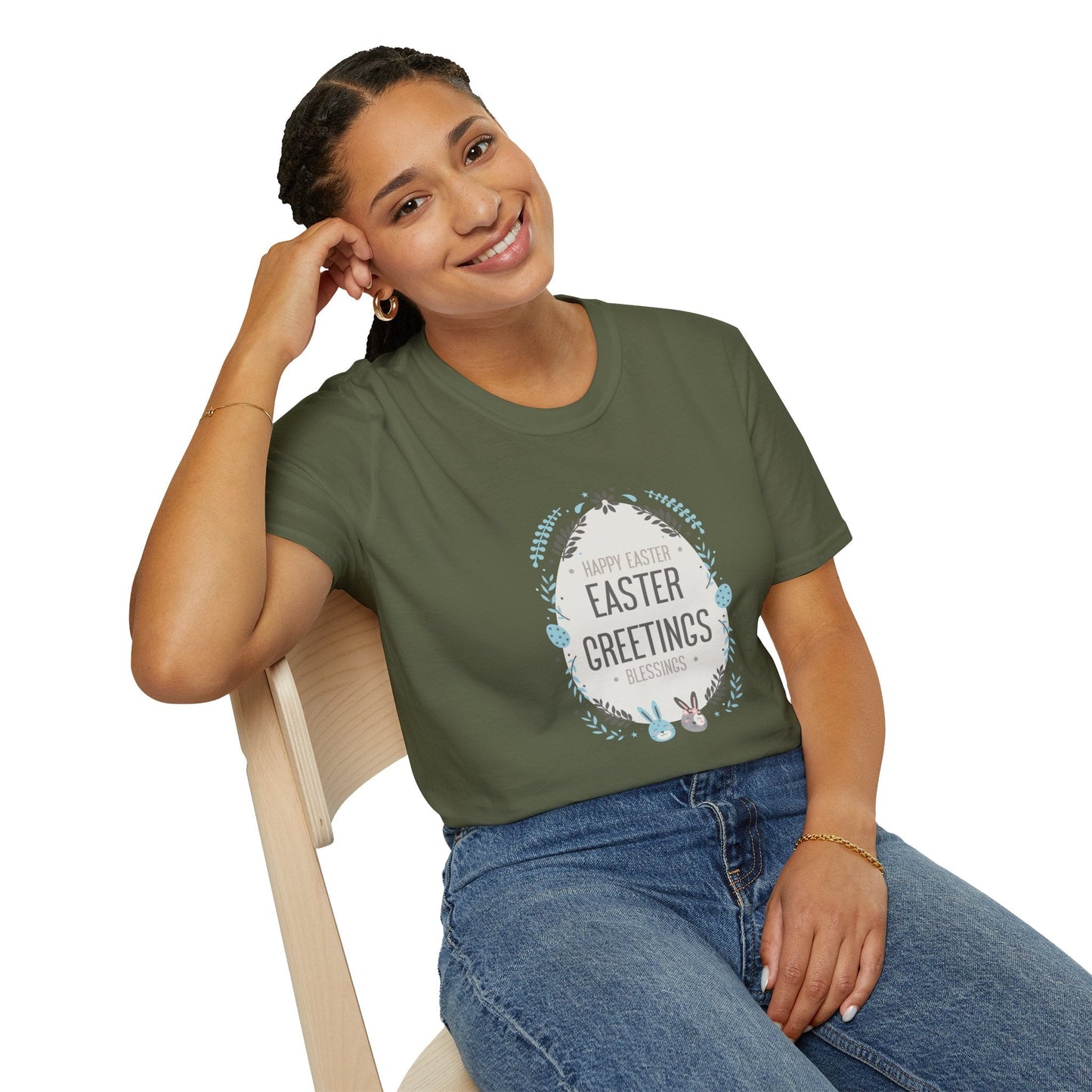 Gildan Easter Unisex Softstyle 64000 T Shirt With Easter Print Design Short Sleeve Tee Edition