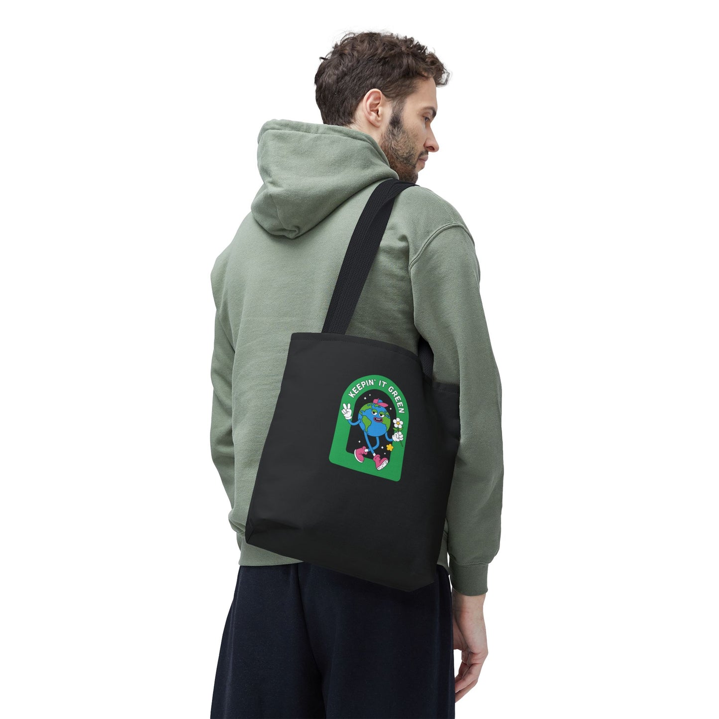 ECO BLACK COLOR CANVAS BAG HIGH-QUALITY 100% SPUN POLYESTER 3 SIZES BAG-E6