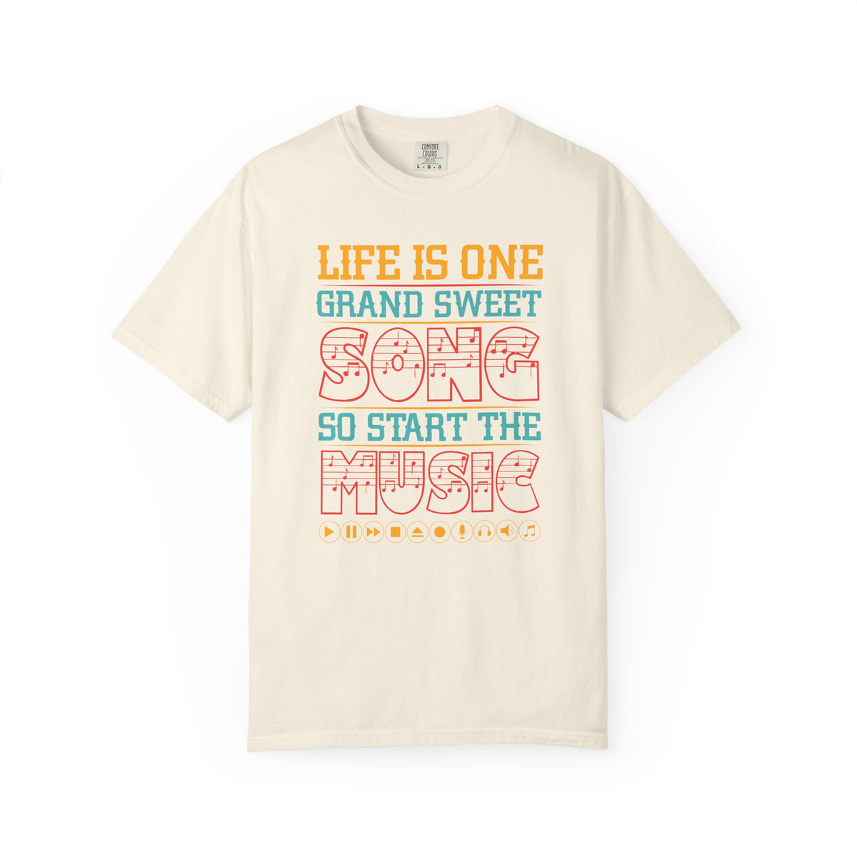 Life Is One Grand Sweet Song typography T-Shirt Music Quote Unisex Cotton Tee 023