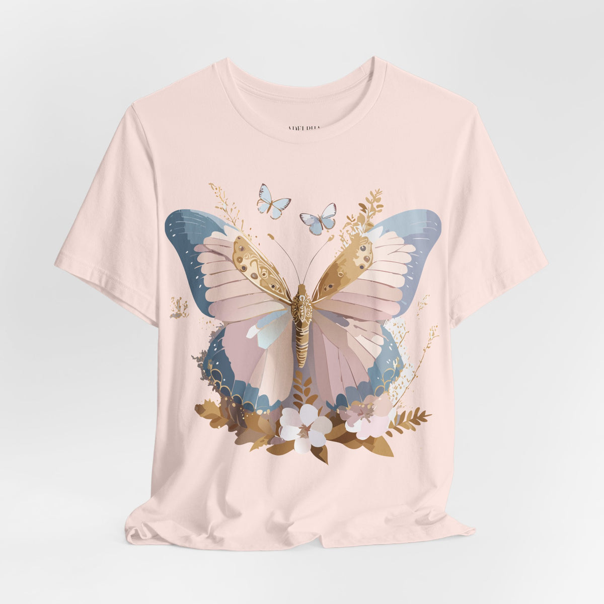 Butterfly Graphic Unisex Cotton Bella+Canvas Tee with Art Design n04
