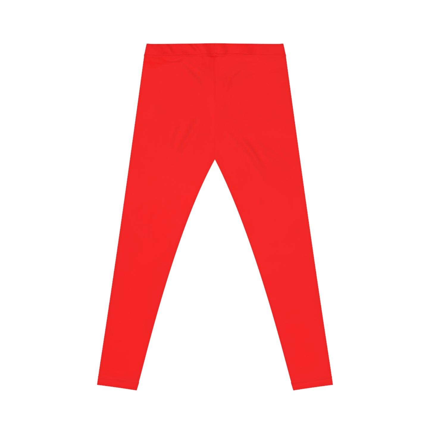 Pure Red Color Women's Poly-Span Casual Leggings XS-2XL
