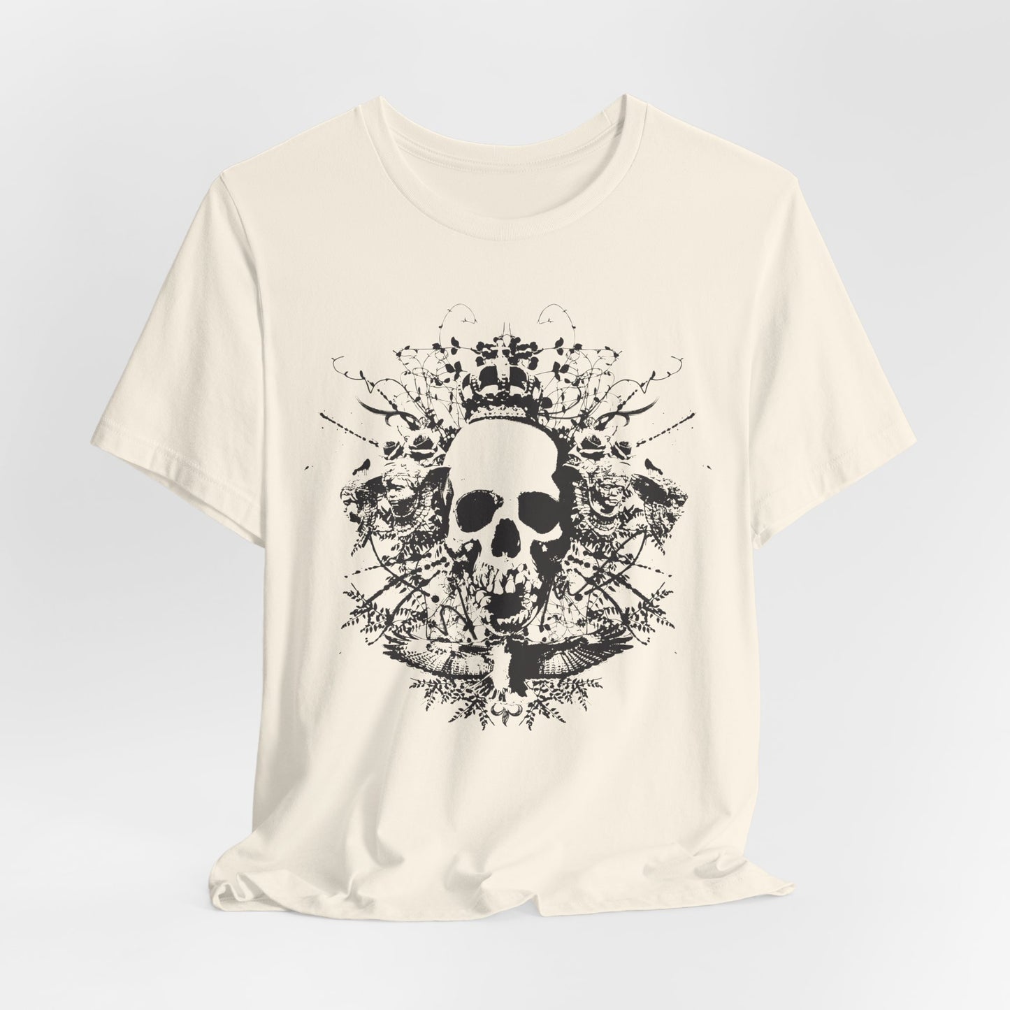 Dark Skull Graphic Design Tee, Skull Shirt, Vintage Tees, Art Design T-Shirt, Vintage Graphic Tee, Art Shirts with Skulls