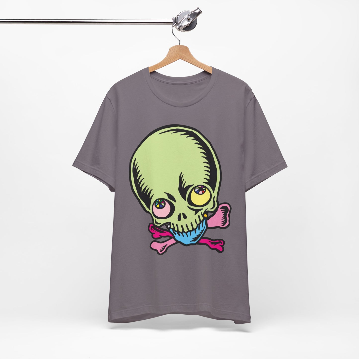 Lt Green Skull Graphic Design Tee, Skull Shirt, Vintage Tees, Art Design T-Shirt, Vintage Graphic Tee, Art Shirts with Skulls