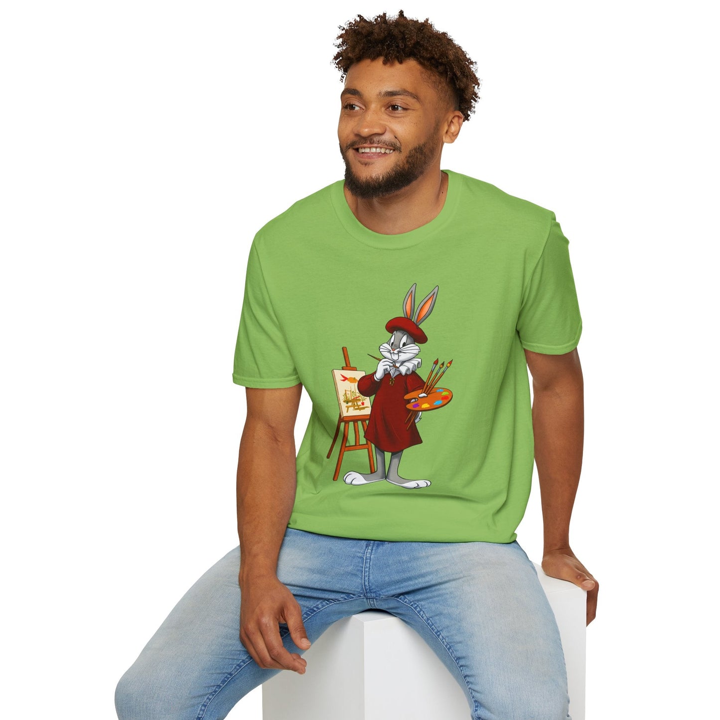 Cartoon Bunny Graphic Unisex Cotton Animal Animation Artwork Design Tee 8