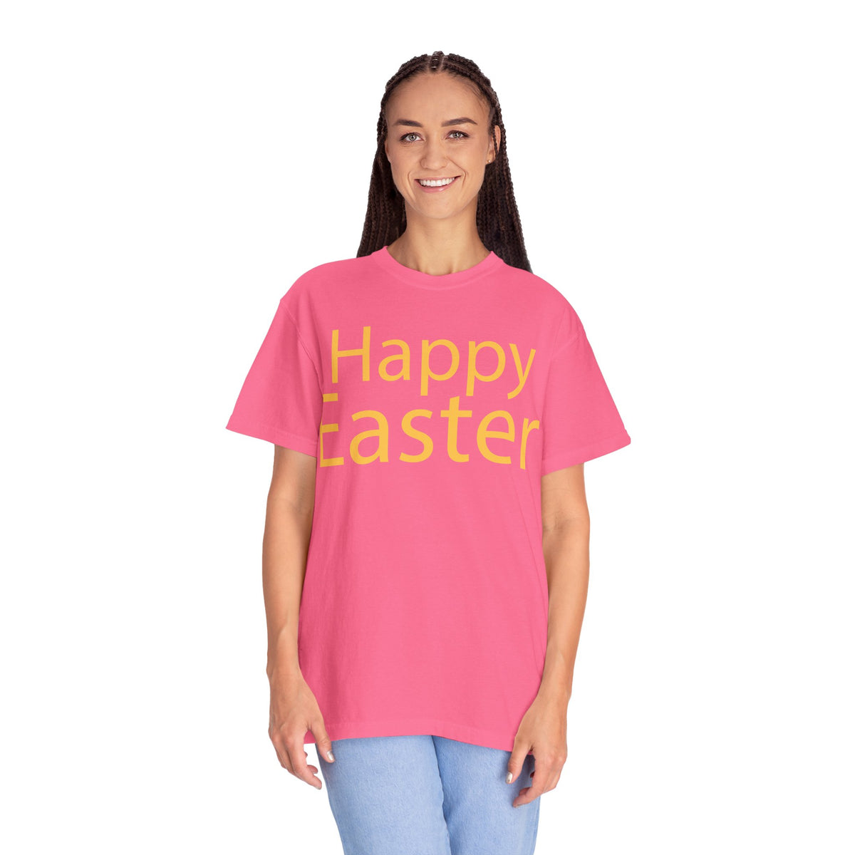 Happy Easter T-Shirt, Tee Shirt with Easter Signature, T Shirt with Easter Prints, Tee Shirt with Easter Design