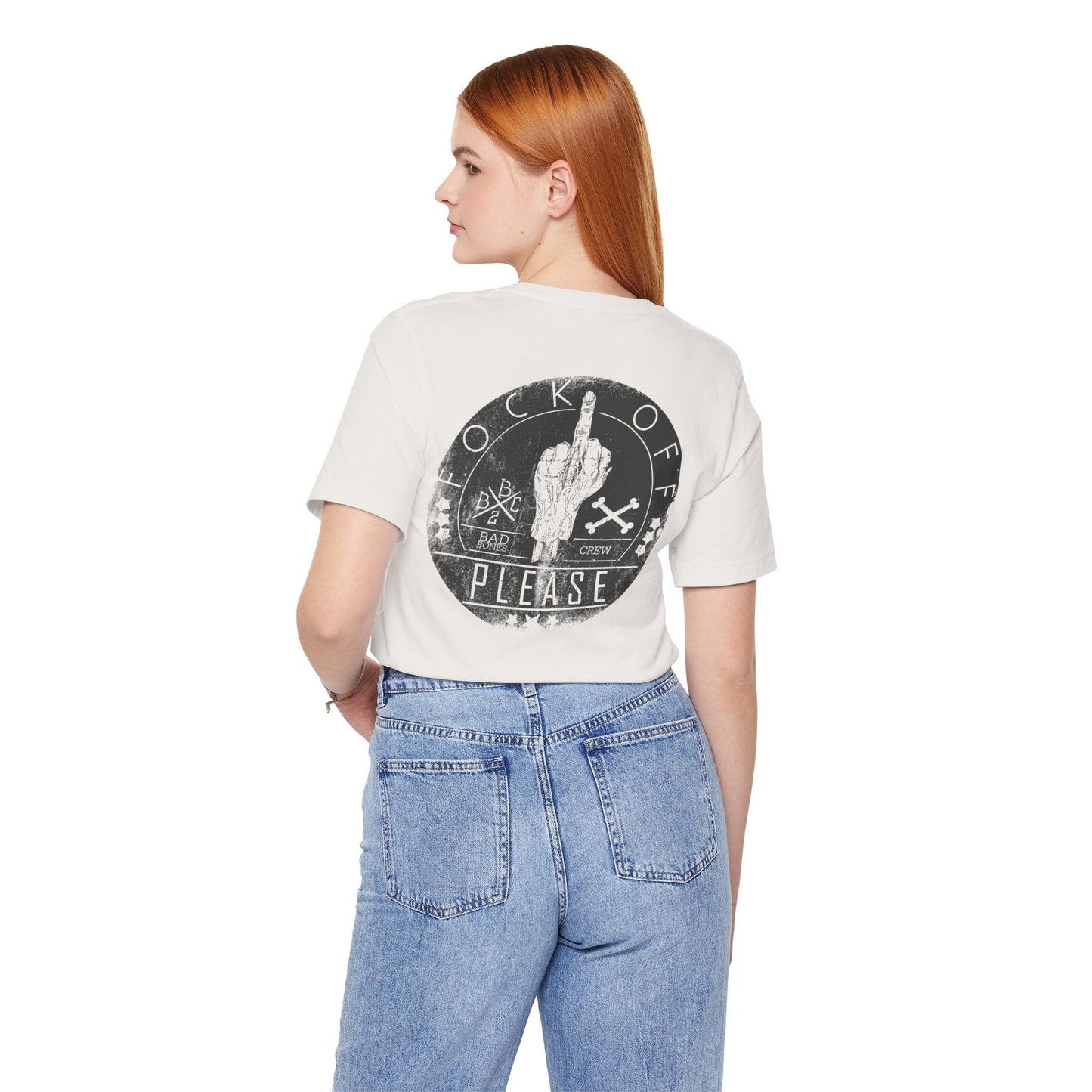 Middle Finger Skull Graphic Design Unisex Cotton T-Shirt A-11