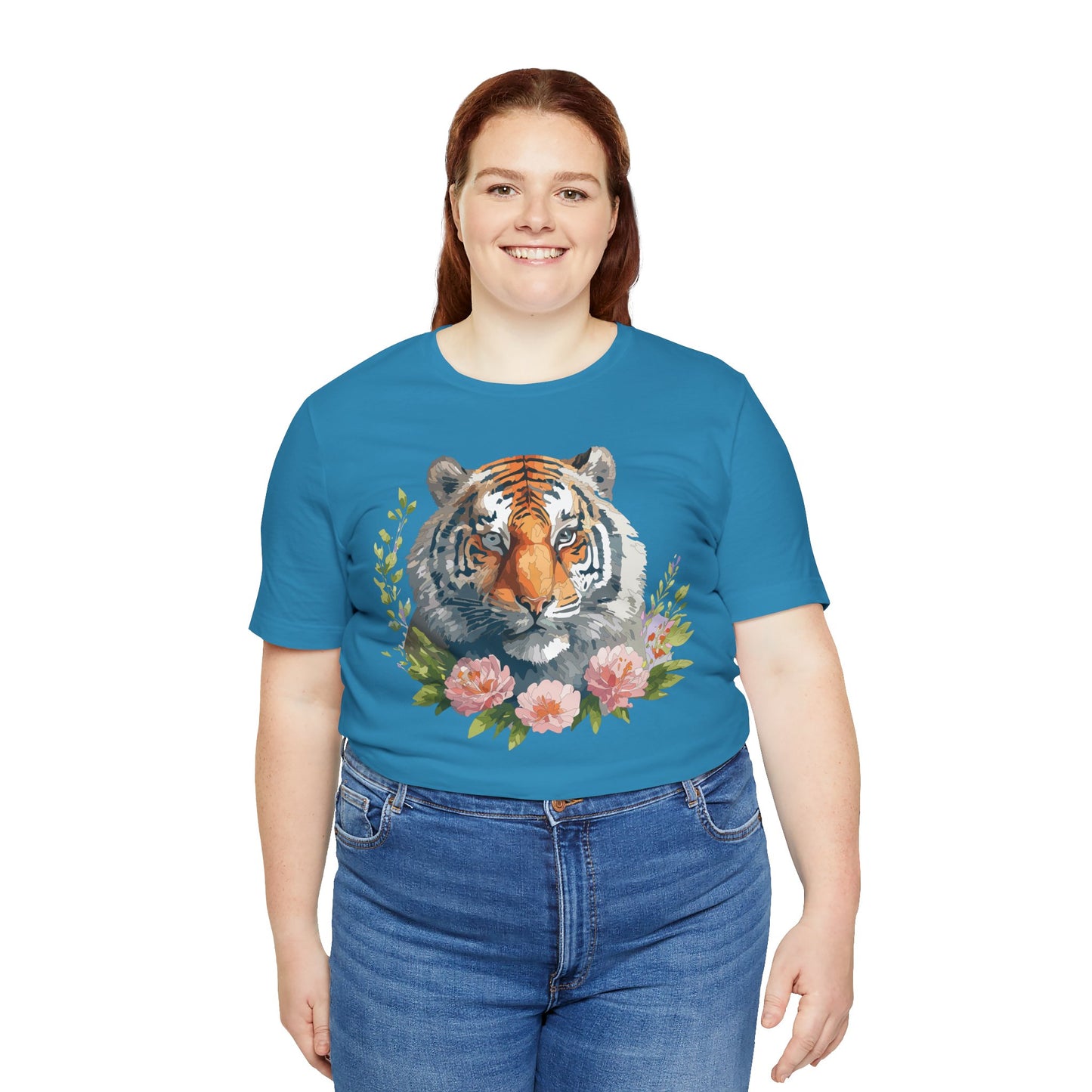 Floral Tiger Shirt, Animal Shirt, Tiger Tee, Unisex Tee, Floral T-shirt, T-Shirt with Animal
