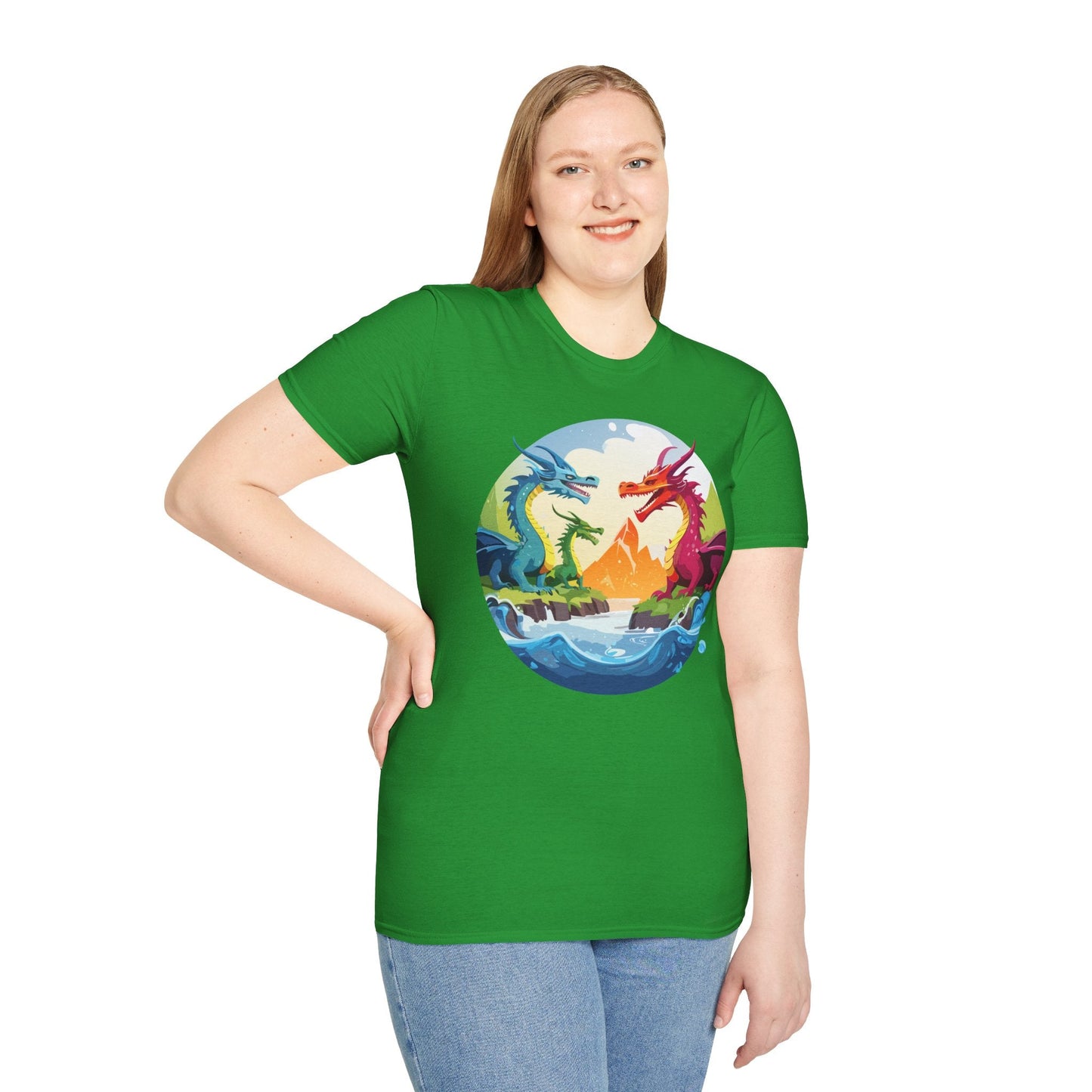 Dragon T Shirt Unisex Dragon Tee 100 Percent Ring Spun Cotton Softstyle Comfort Fit