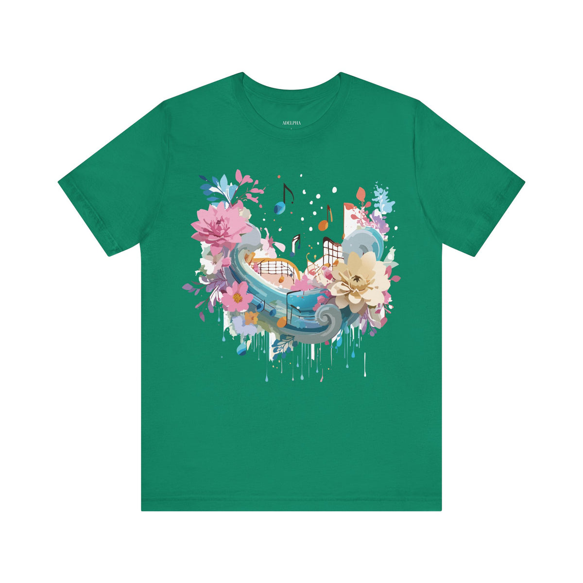 Music Graphic Unisex Cotton Bella+Canvas Tee with Art Design n177
