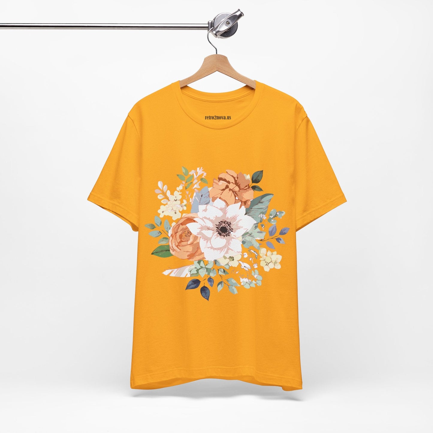 Unisex Floral Shirt Jersey Short Sleeve Tee Lightweight Breathable Flowers Collection Retro2Nova