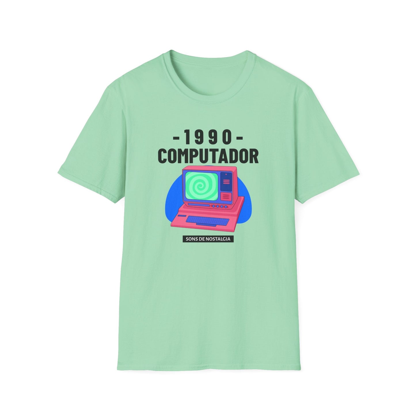 1990 Computador Retro T-Shirt Unisex Cotton Vintage Computer Graphic Tee