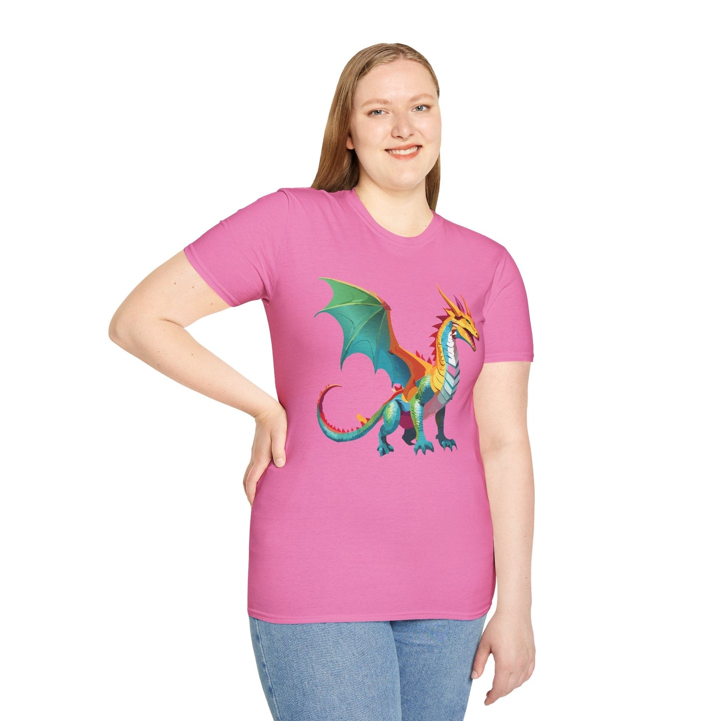 Dragon Graphic Unisex Cotton Softstyle Art Design Tee With Animals 8