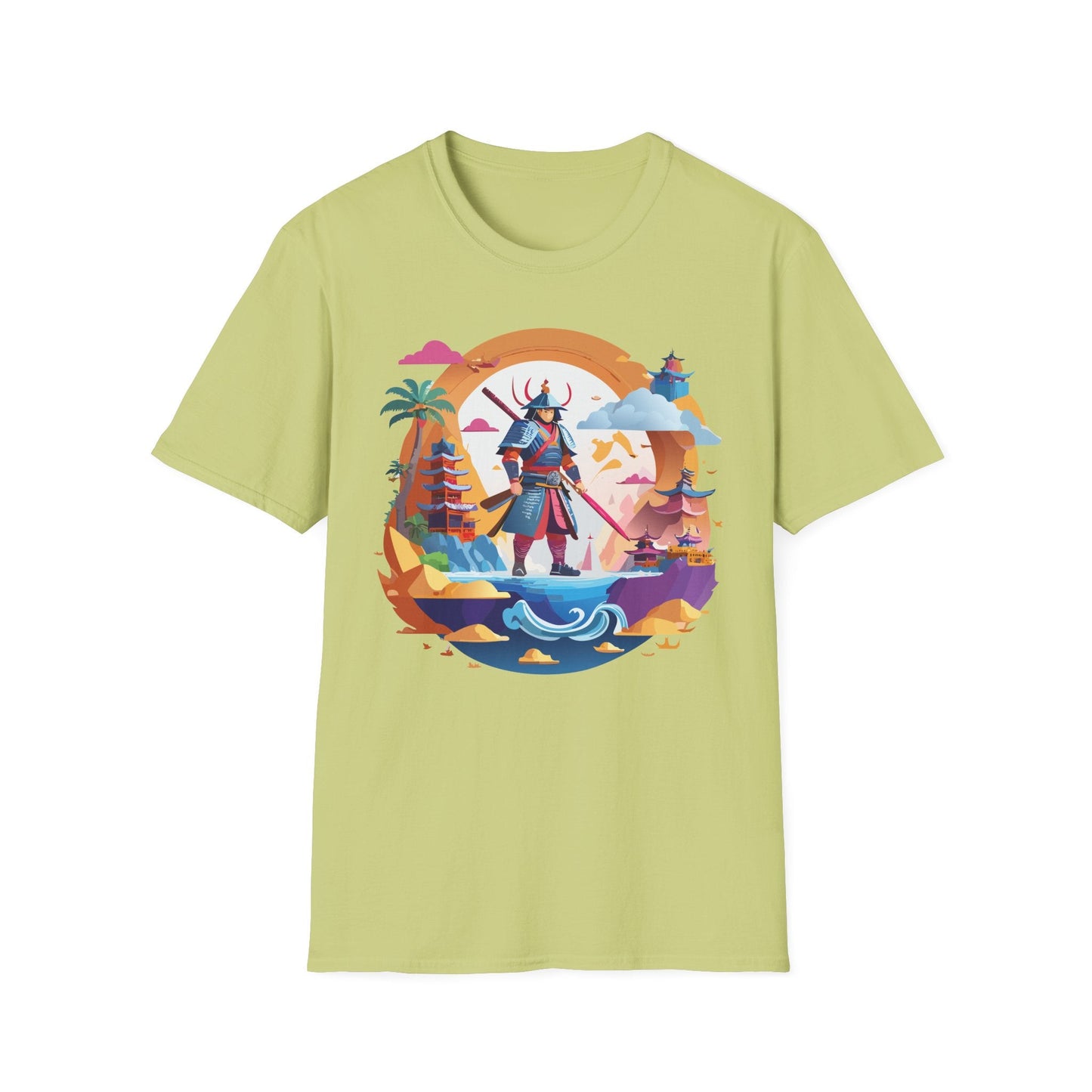 Samurai T Shirt Unisex Gildan Softstyle 64000 100 Percent Ring Spun Cotton Lightweight Tee