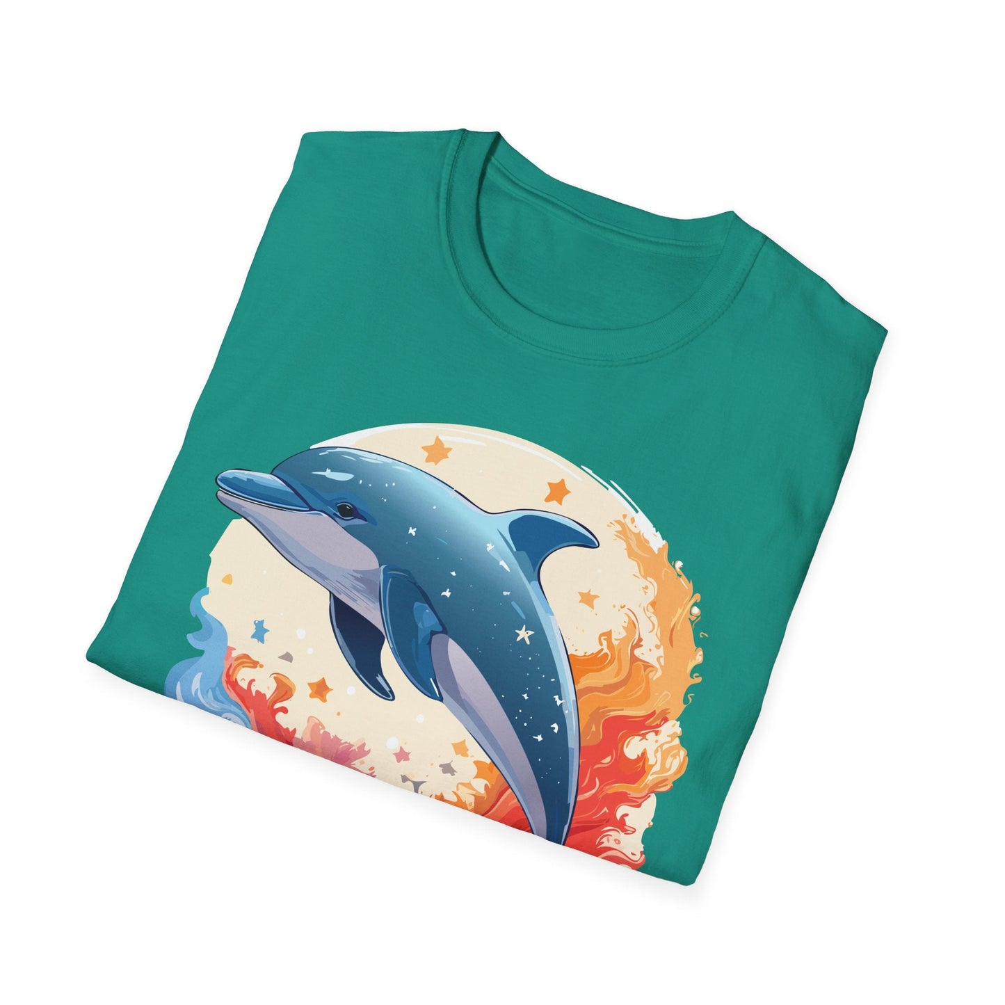 Dolphin T Shirt Unisex Softstyle Gildan 64000 100 Percent Ring Spun Cotton Animal Fish Tee