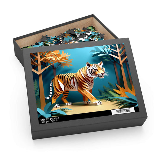 Tiger Puzzle 500-Chipboard Pieces in Box | Kids Puzzles Size: 16" x 20",  Ages 9+ and Family pn61