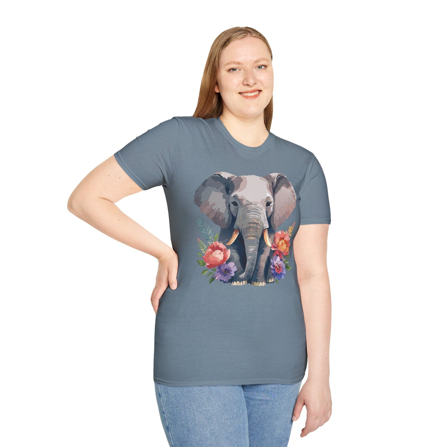 Elephant T Shirt Unisex Gildan Softstyle 64000 100 Percent Ring Spun Cotton Casual Tee