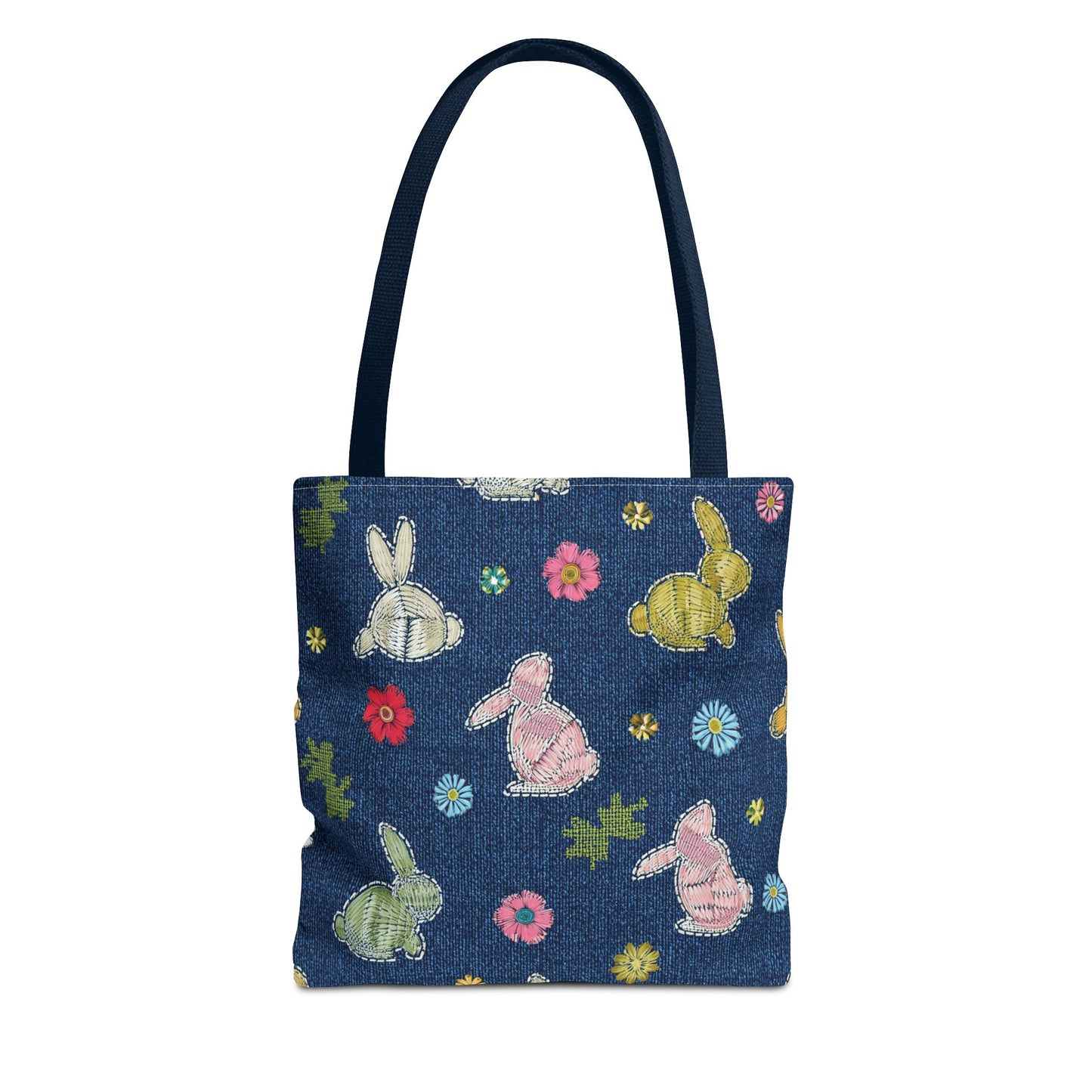 Easter Graphic Design Denim Fabric Imitation Print Unisex Canvas Bag Poly Spun 3 Sizes Tote Bag 204-7