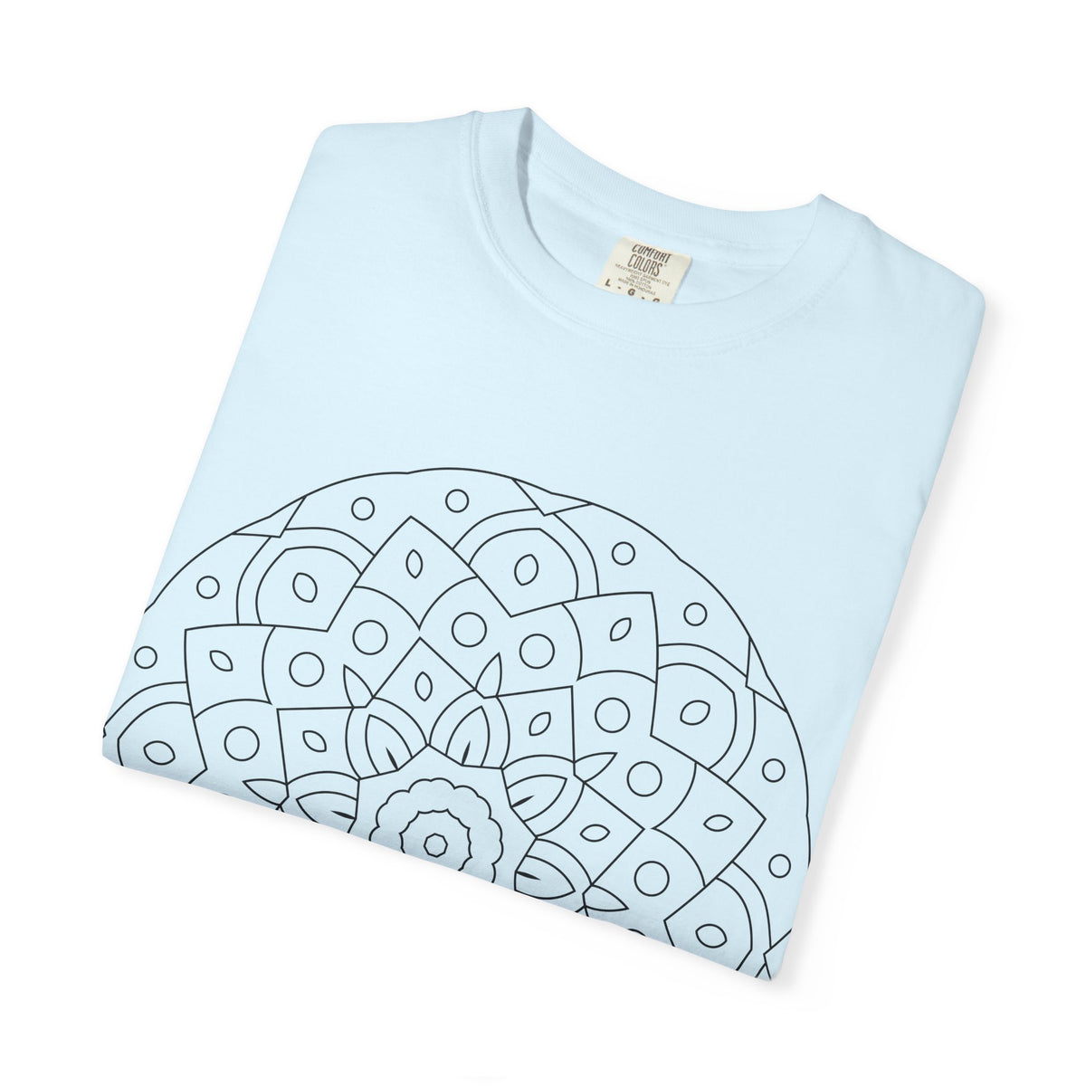 Unisex Garment Dyed Cotton T-Shirt with Mandala Graphic Design