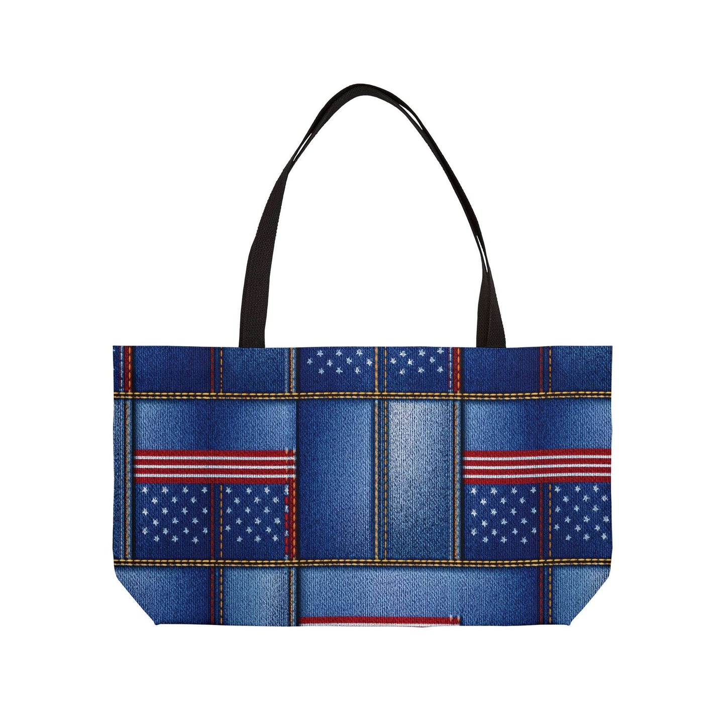 4th of July Denim Color Imitation Print Unisex  Yoga Bag  Spun Poly 24x13 Canvas Bag 70