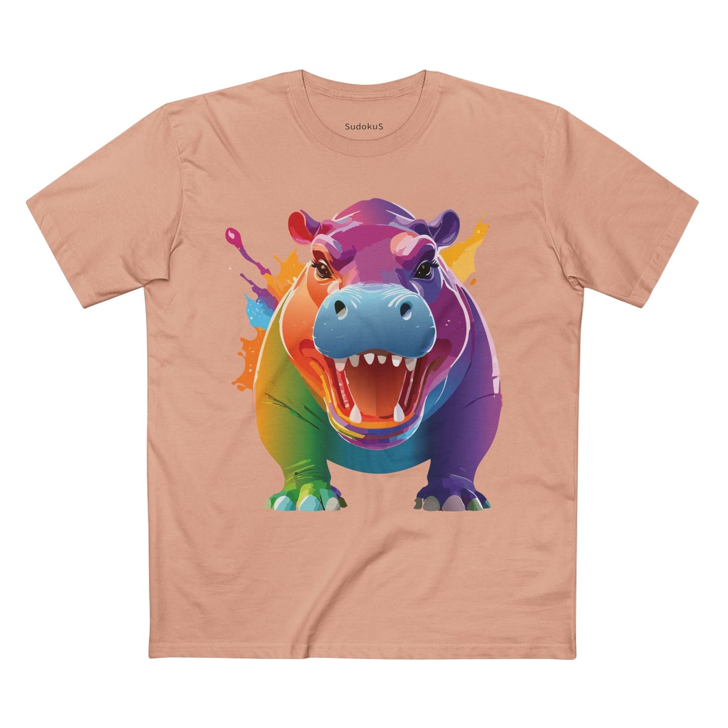 Hippo Graphic Unisex 100 Cotton Staple Tee with Animal Design Artwork 6